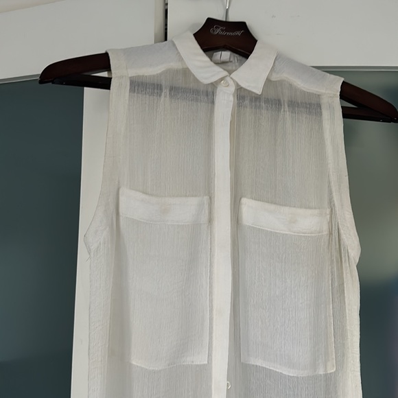 HELMUT LANG long silk tunic style top with side slits - Picture 3 of 3